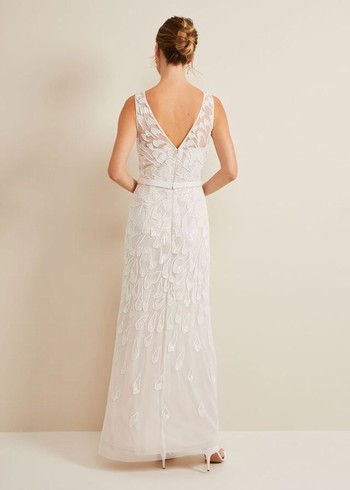 Phase Eight Ottilie Beaded Wedding Dress White Canada | XFUNBM-892